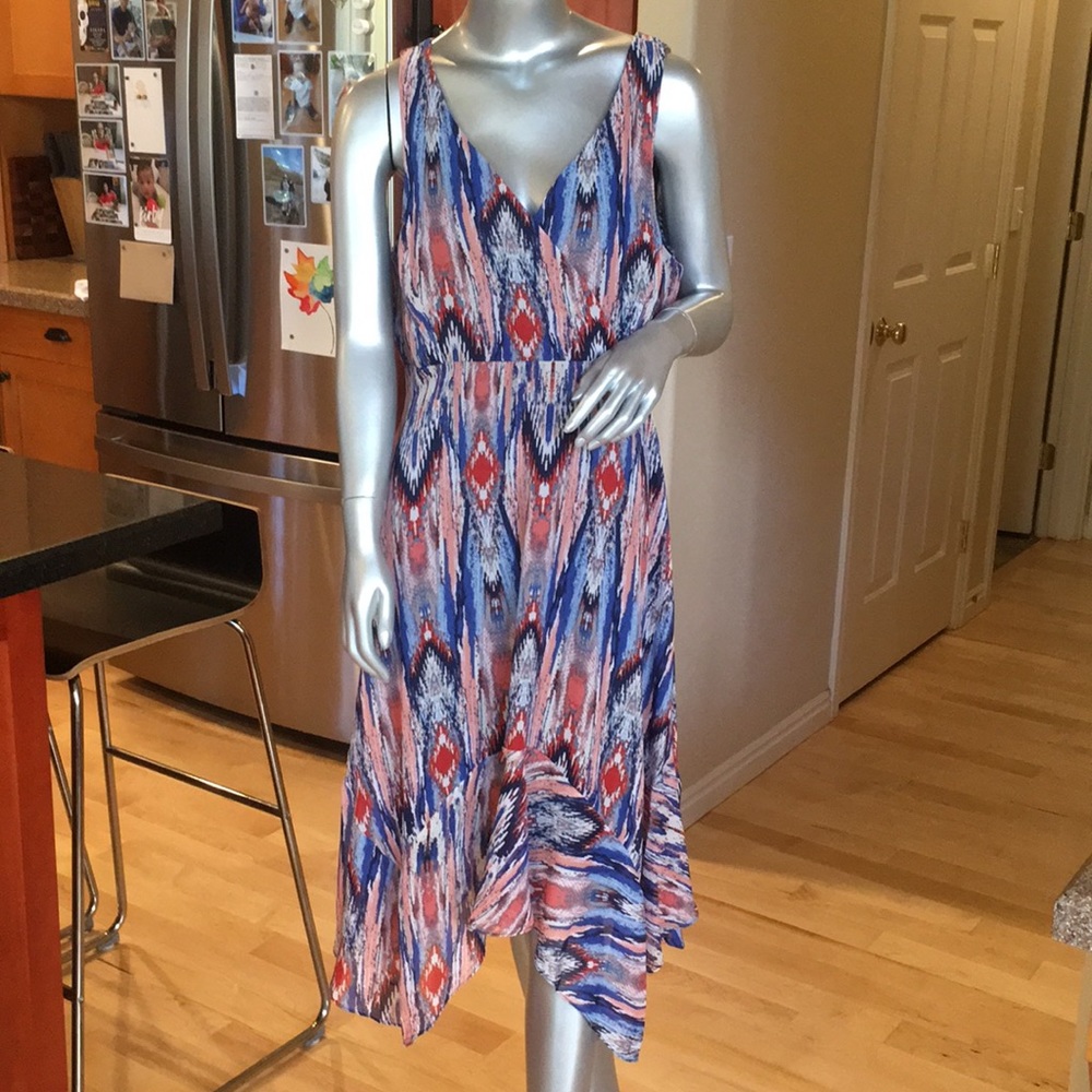 PRELUDE | Asymmetrical Hem Surplice Dress